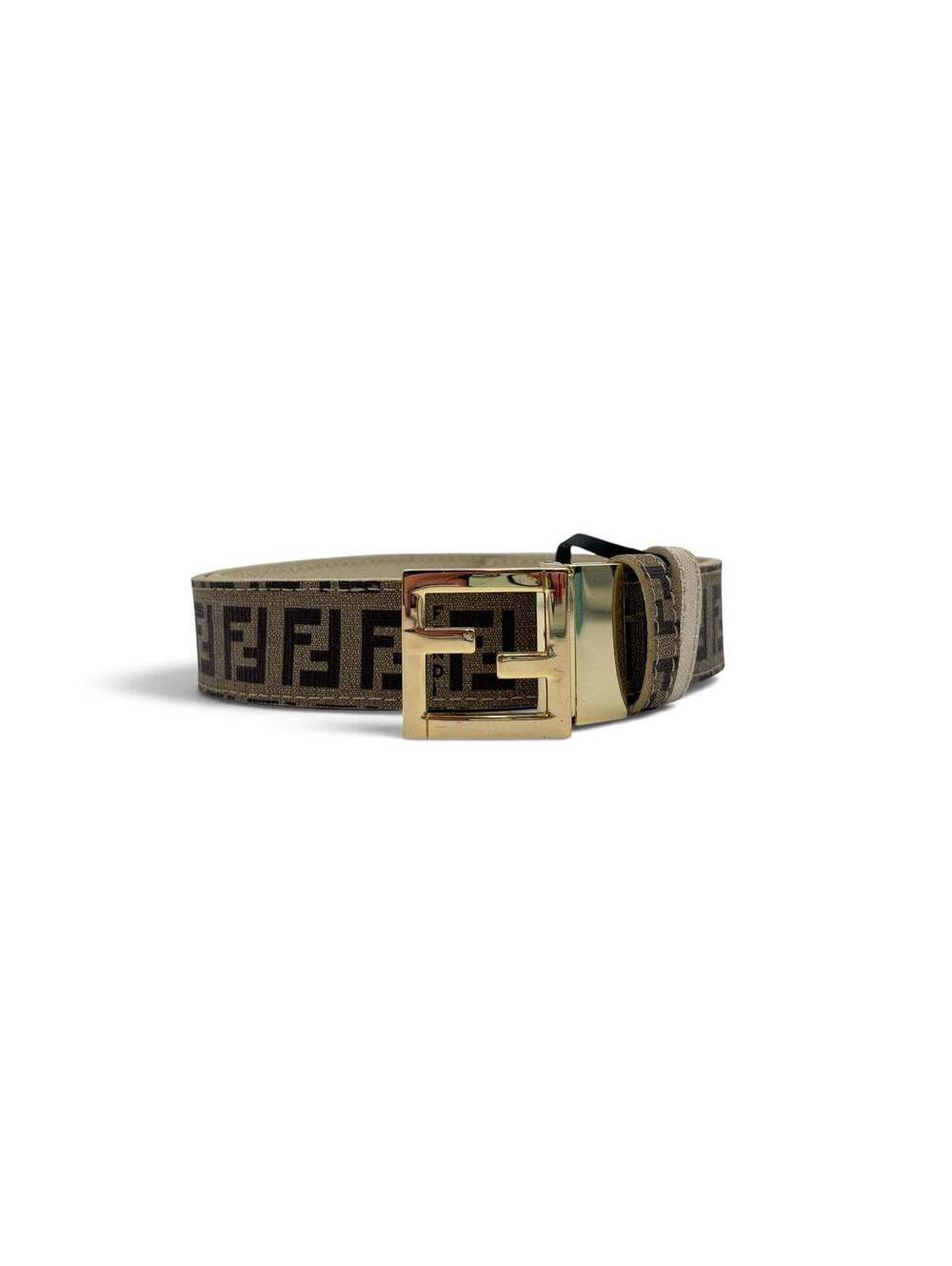 Fendi Zucca FF Monogram Belt with Gold-Tone FF Buckle